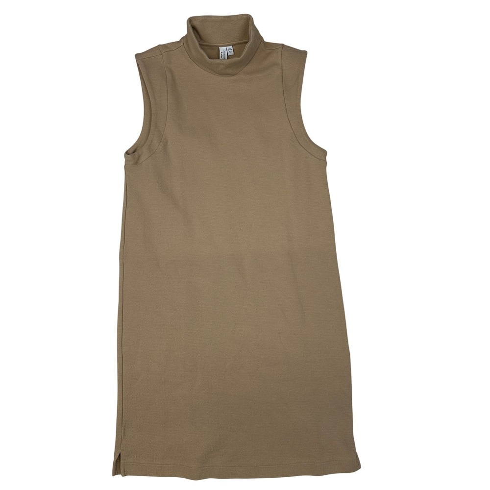 & Other Stories Sleeveless Midi Dress Beige Mock Neck XS